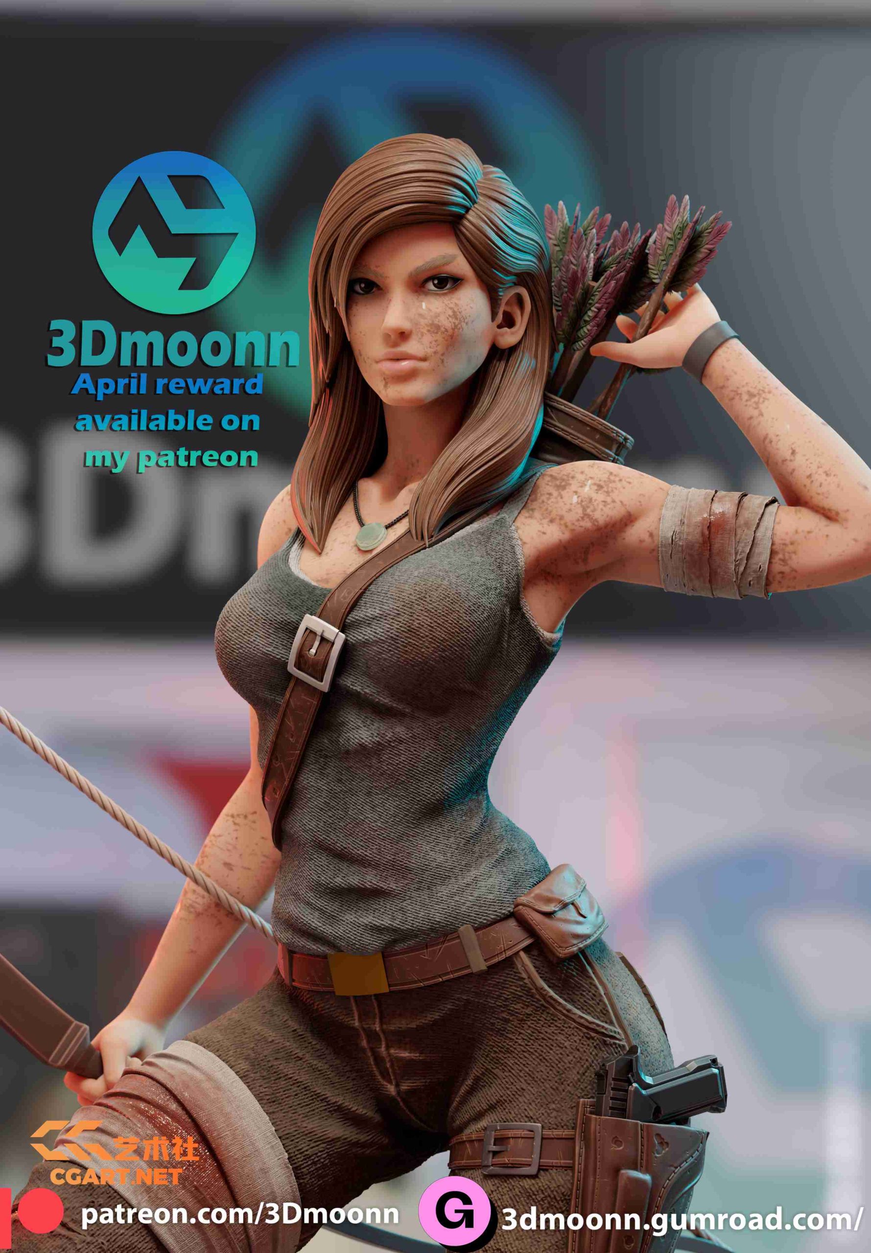 图片[2]-3D打印模型 手办 古墓丽影 劳拉 3DMoonn - Lara Croft