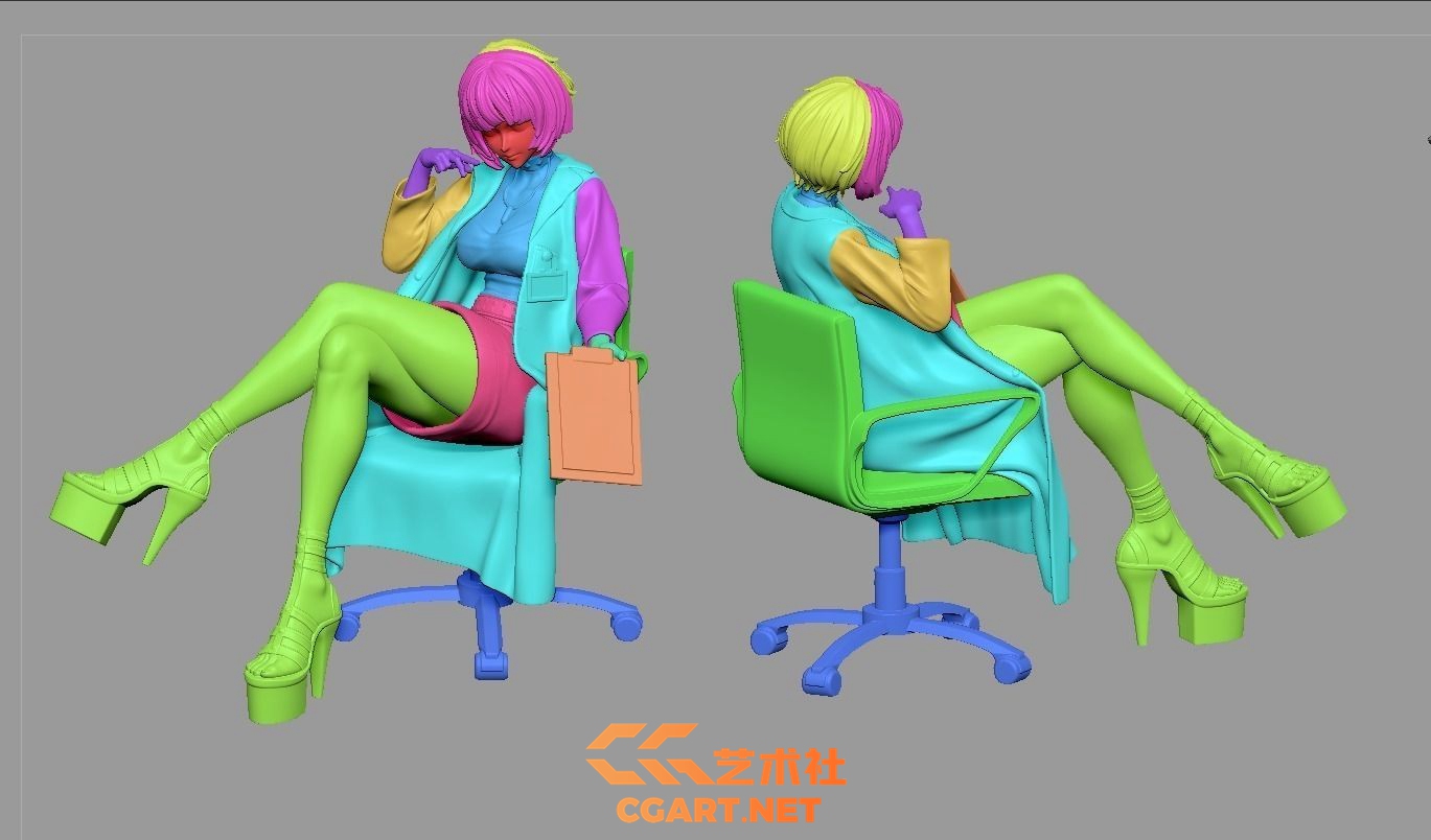 图片[2]-3D打印模型 Cgtrader - 女神异闻录5 泰美3D打印模型，stl格式 Cgtrader - Persona5 Tae Takemi 3D print model