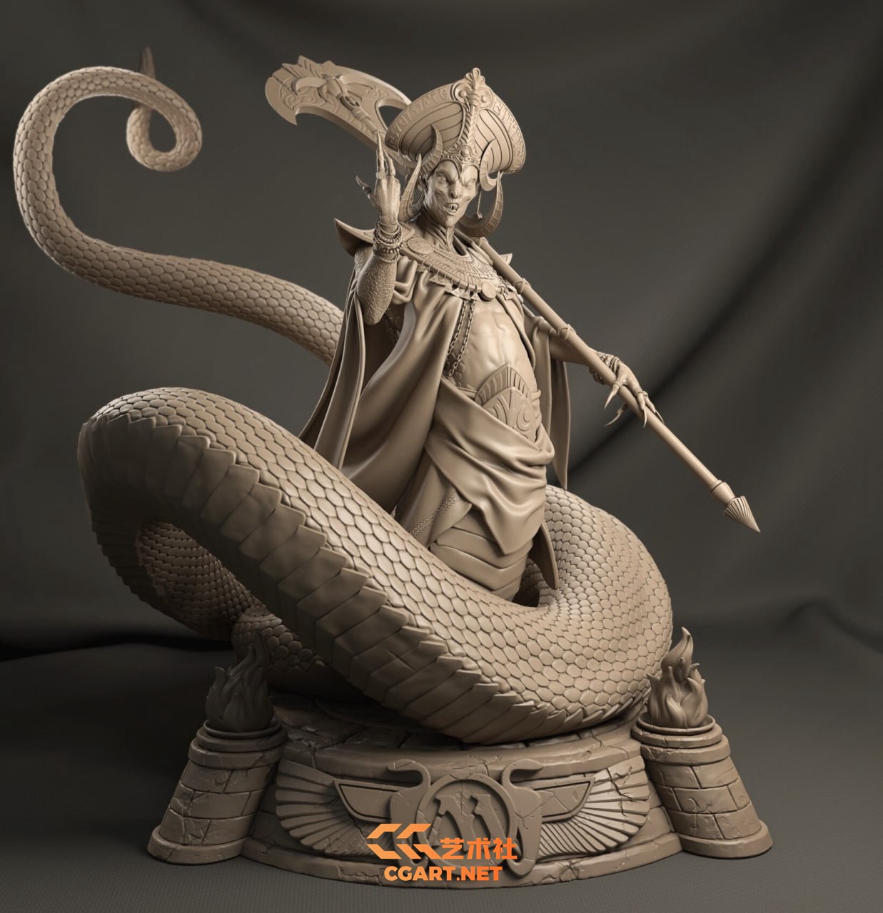 3D打印模型 蛇人怪物 人首蛇身