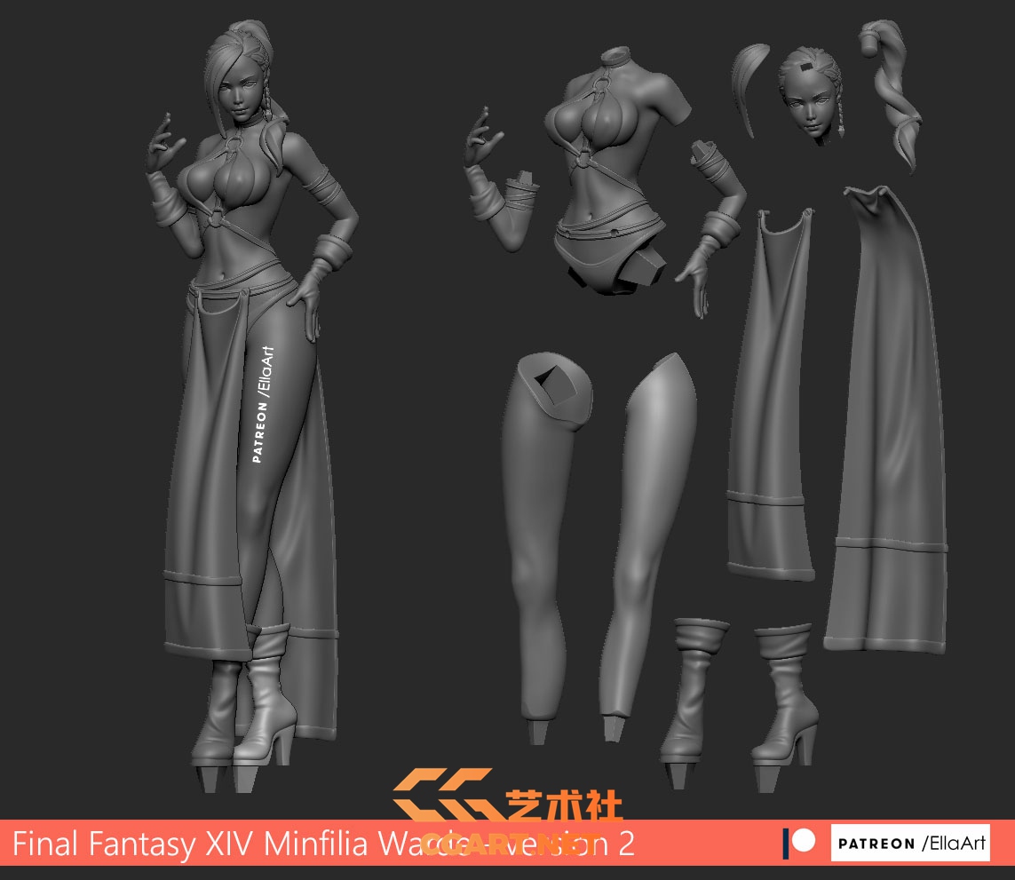 图片[4]-EllaArt - Minfilia Warde from FFXIV (3 versions) (2) 3d打印