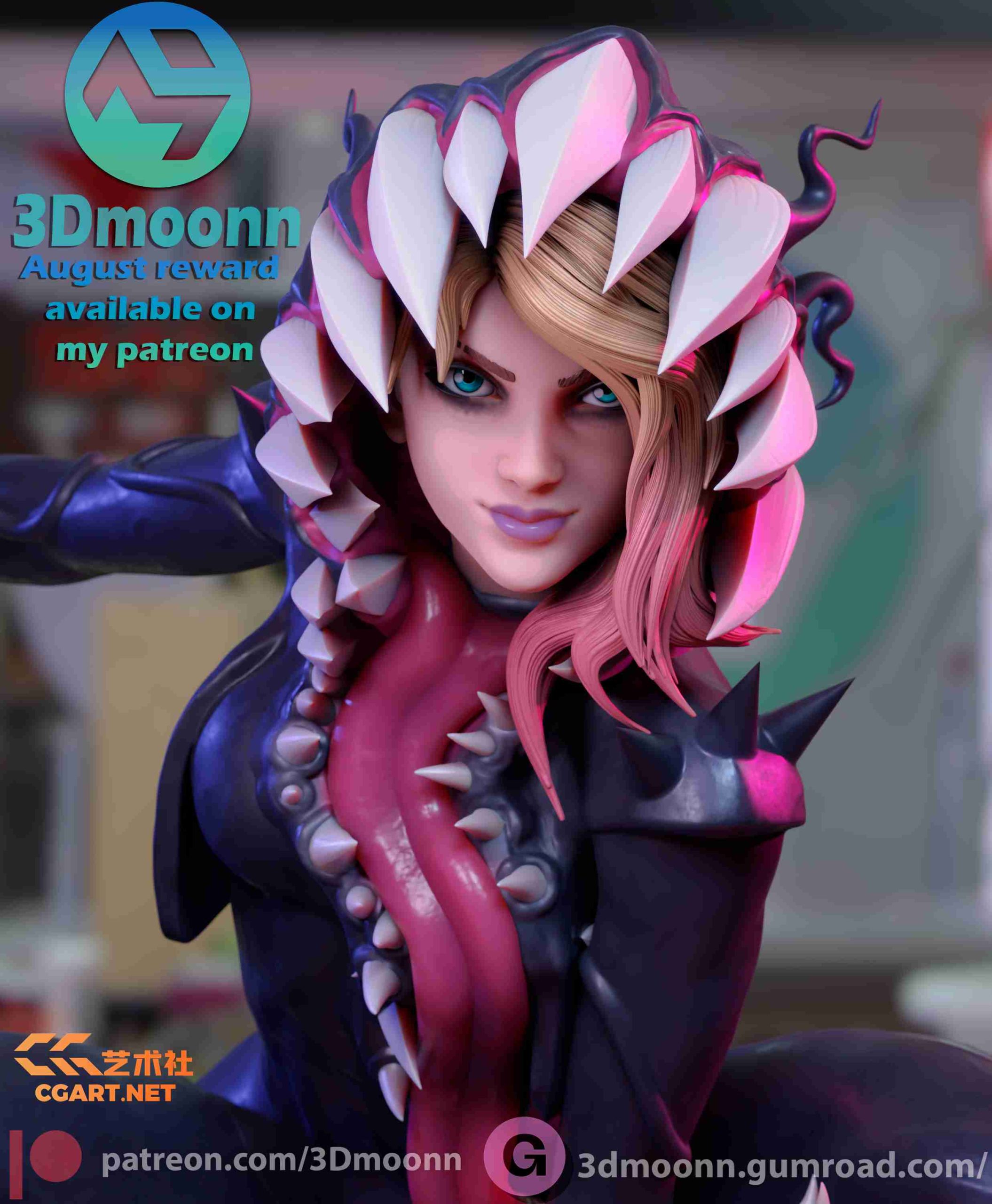 图片[2]-3D打印手办模型_3Dmoonn - Spider Gwen 女蜘蛛侠 蜘蛛格温