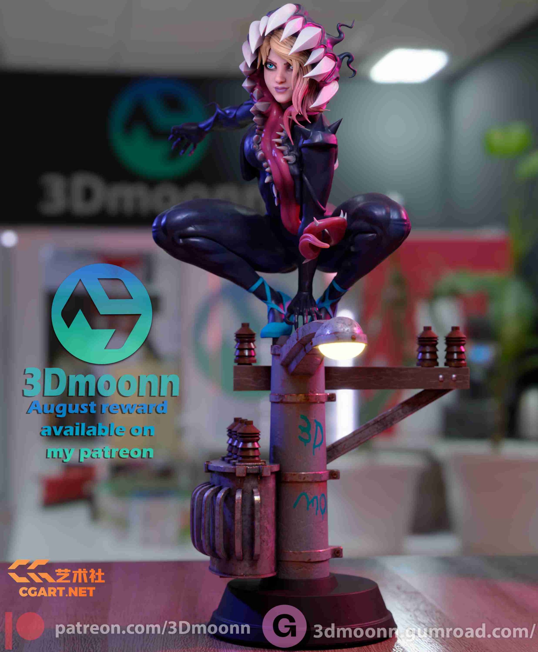 图片[3]-3D打印手办模型_3Dmoonn - Spider Gwen 女蜘蛛侠 蜘蛛格温