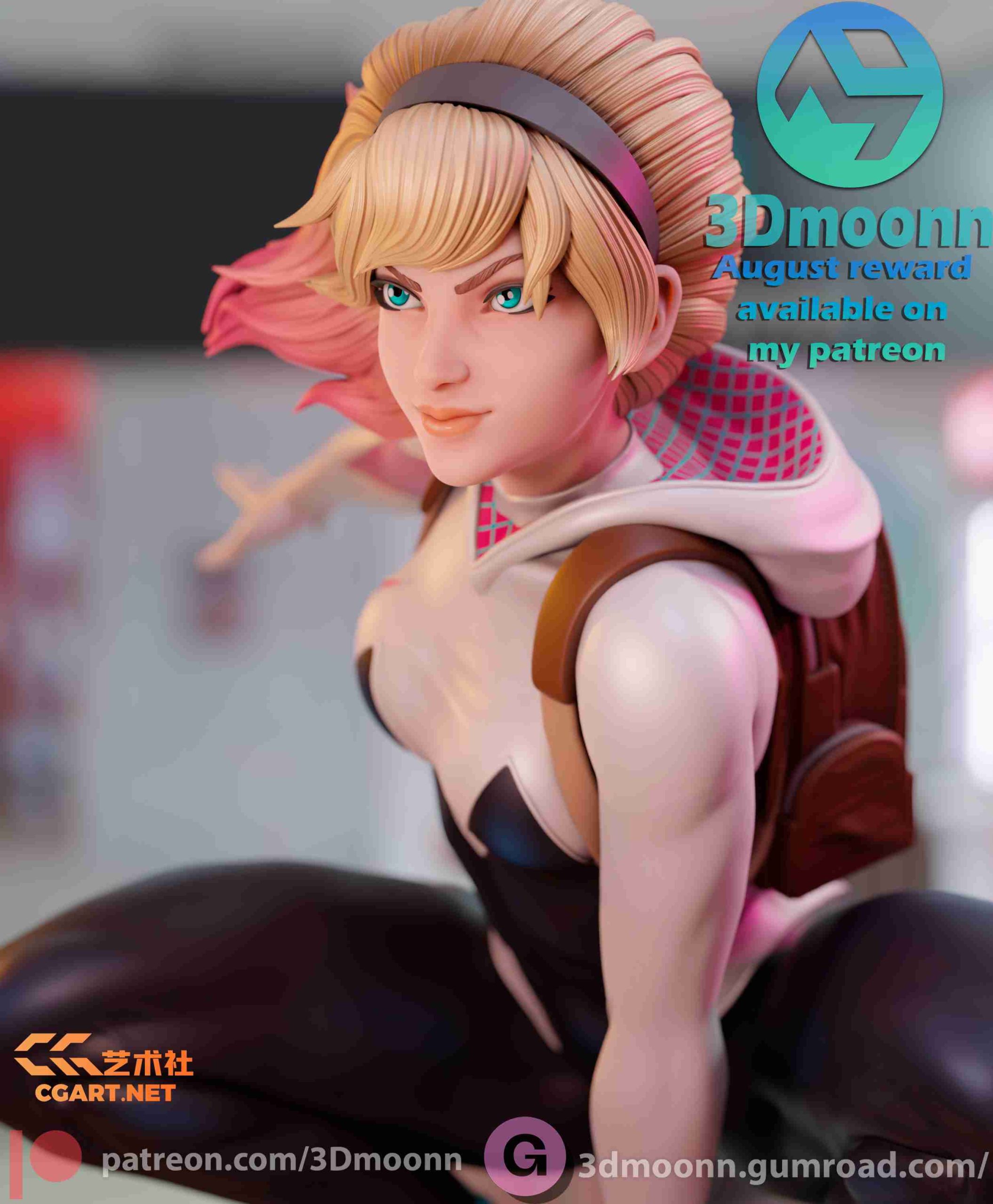 图片[4]-3D打印手办模型_3Dmoonn - Spider Gwen 女蜘蛛侠 蜘蛛格温