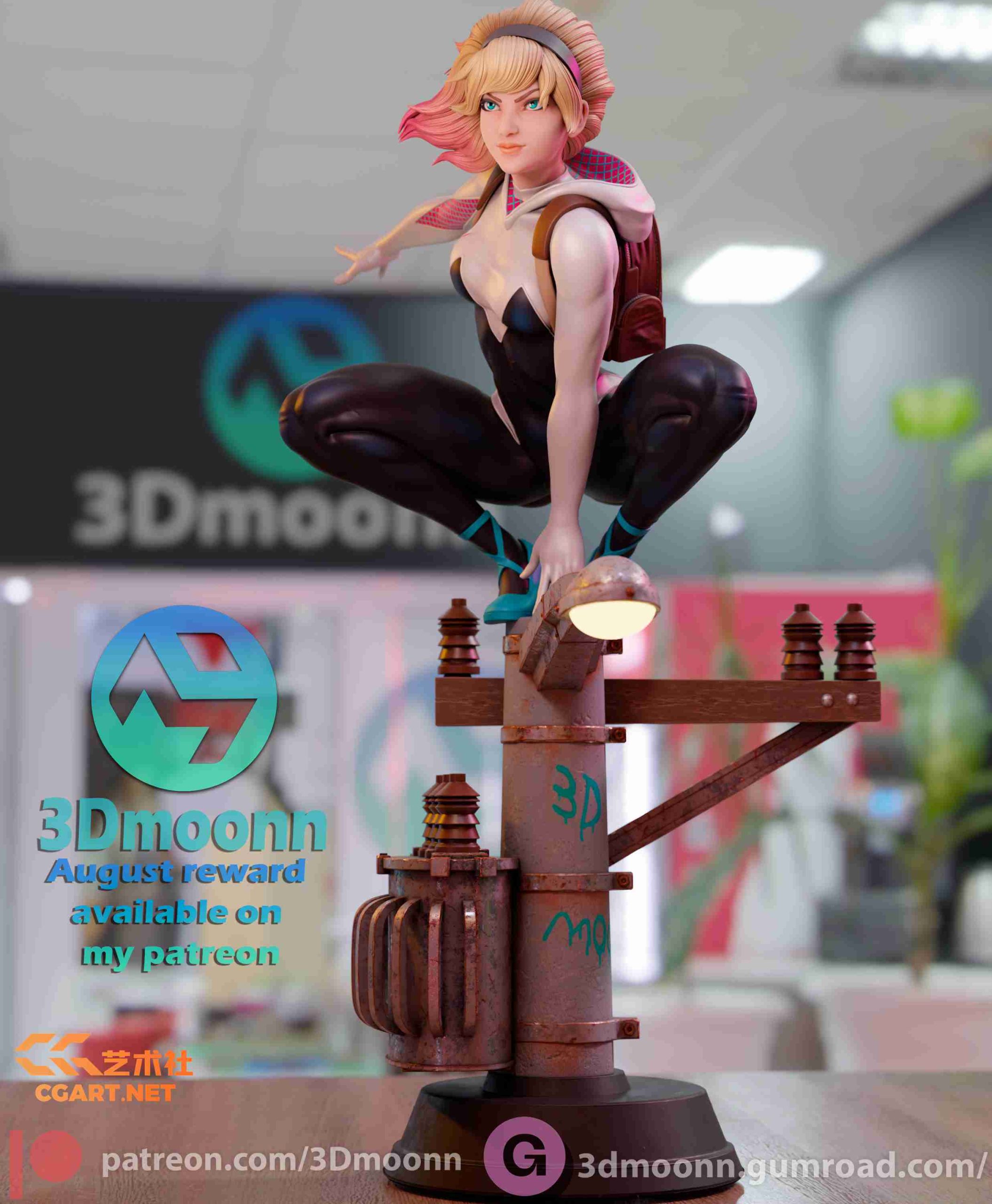 图片[8]-3D打印手办模型_3Dmoonn - Spider Gwen 女蜘蛛侠 蜘蛛格温