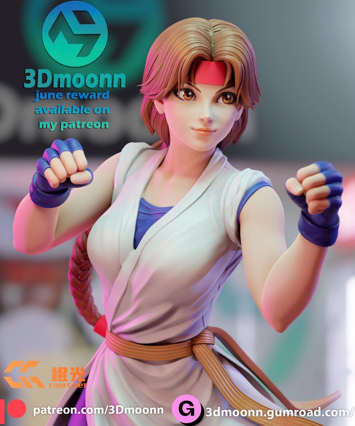 3D打印手办模型 拳皇 美少女yuri 尤莉 3dmoonn yuri_stl