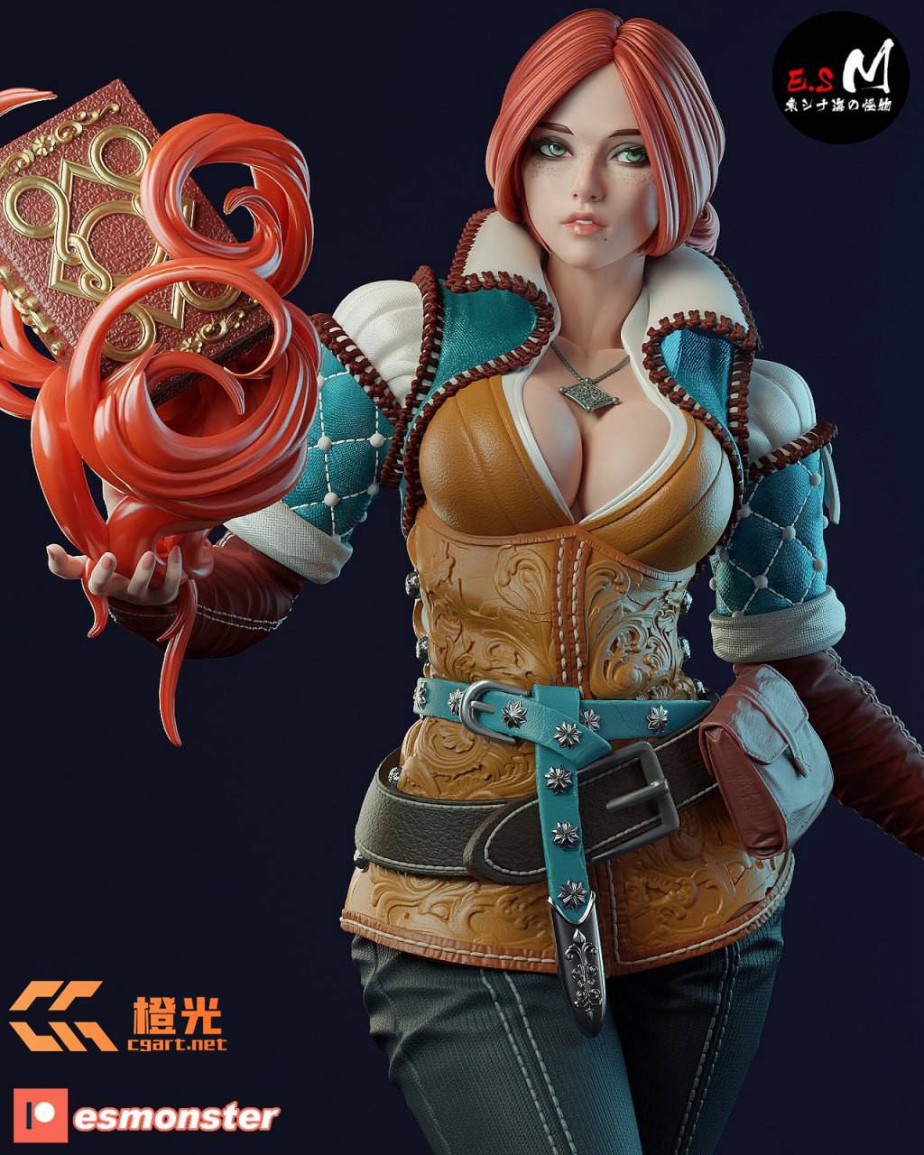 3d打印手办 特莉丝·梅莉葛德 巫师 猎魔人Triss_Merigold_ES_Monster