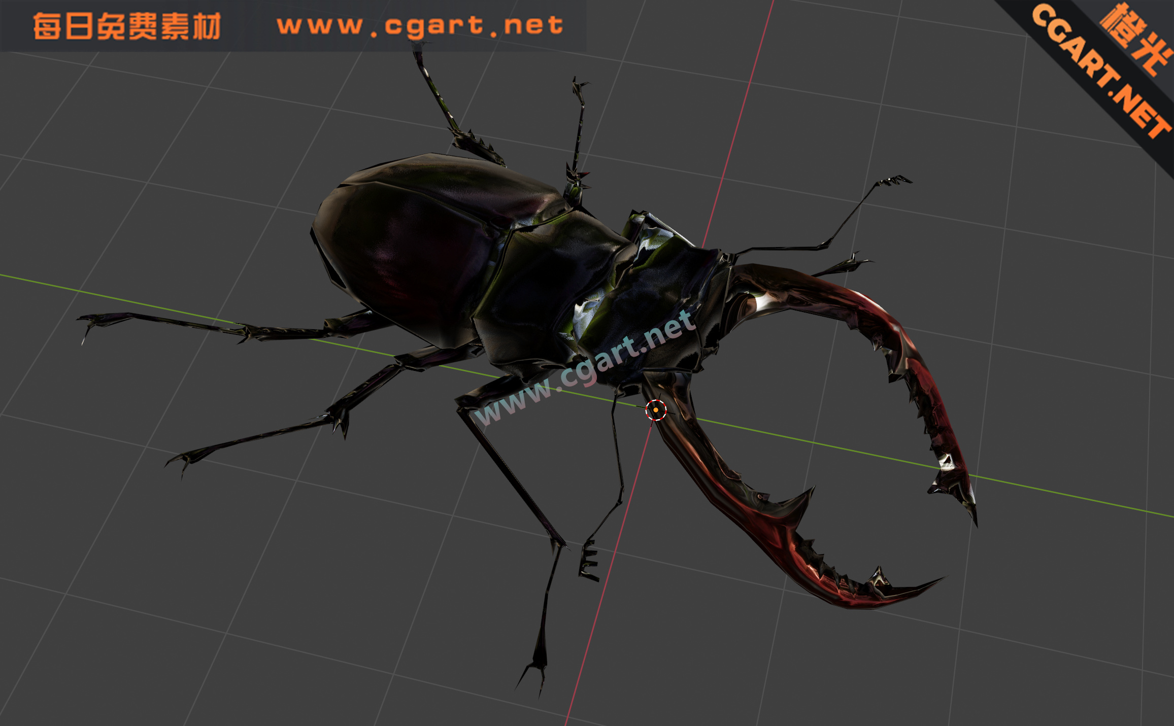 图片[2]-写实雄鹿甲虫_CG模型下载_免费模型-橙光艺术网