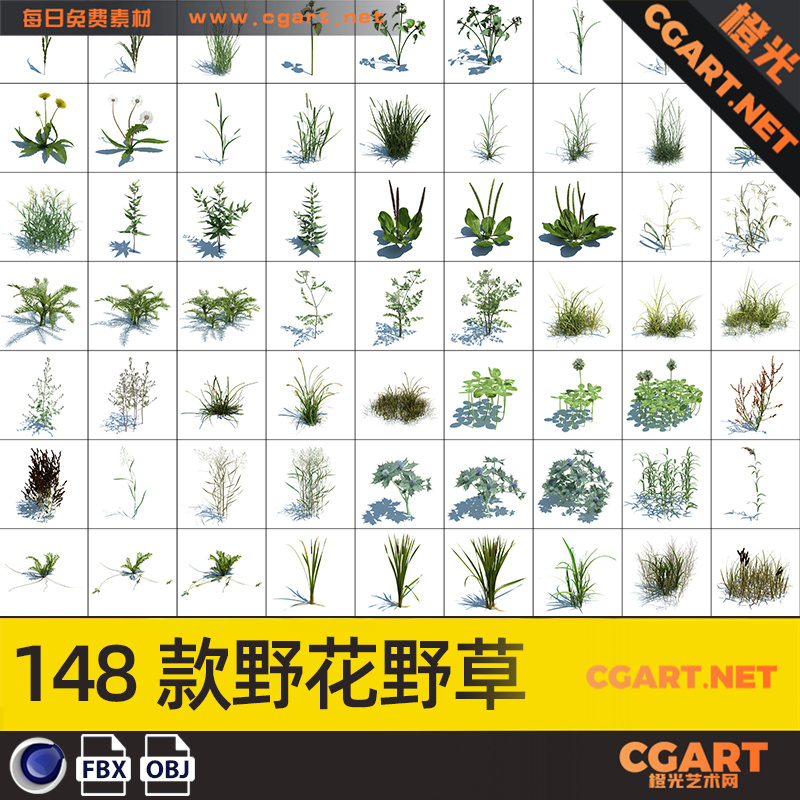 148款野花野草_CG模型下载_免费模型-橙光艺术网