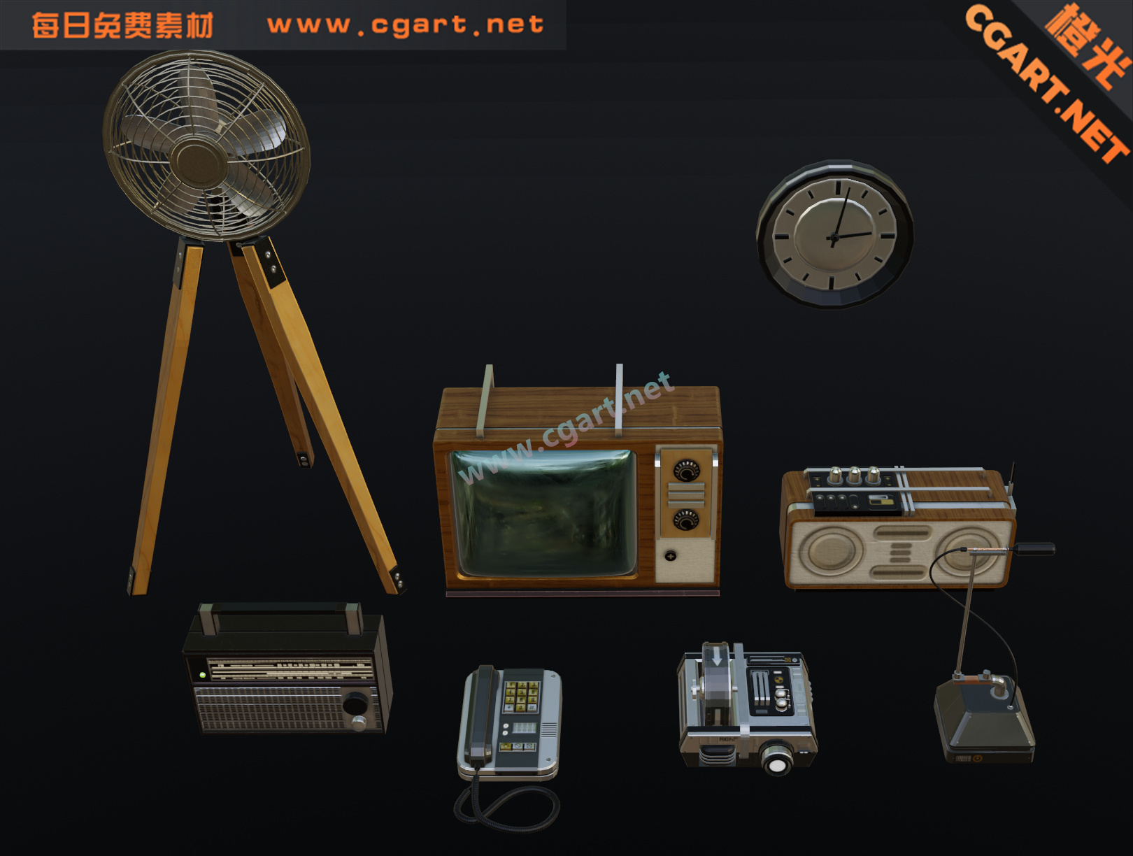 图片[2]-复古古董物件_CG模型下载_免费模型-橙光艺术网