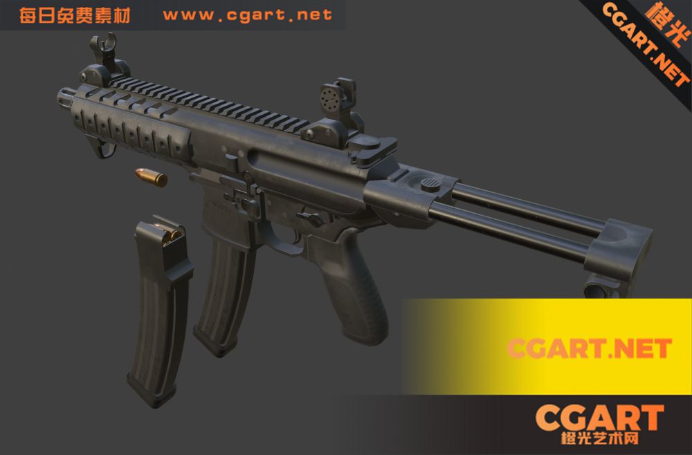 SIG MPX冲锋枪 sig-sauer-mpx-retexture 冲锋枪模型下载_橙光艺术网-橙光艺术网