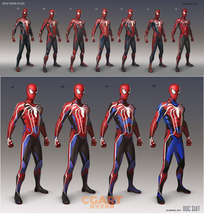 [日韩画风] 加拿大画师Spider Man的【漫威蜘蛛侠】游戏角色设定稿_CG原画素材-橙光艺术网