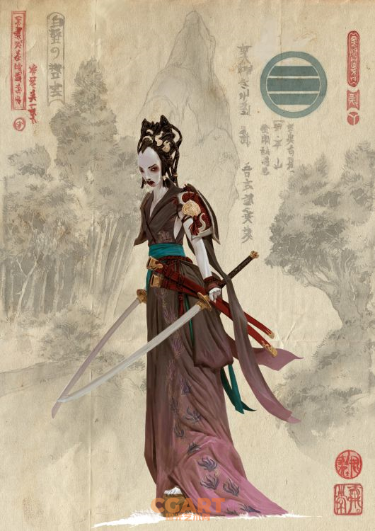 图片[2]-[日韩画风] 《Rising Sun》日本桌游美术CG作品_CG原画素材-橙光艺术网