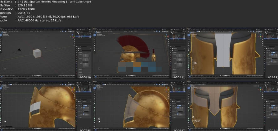 Blender建模教程 斯巴达头盔模型-橙光艺术网