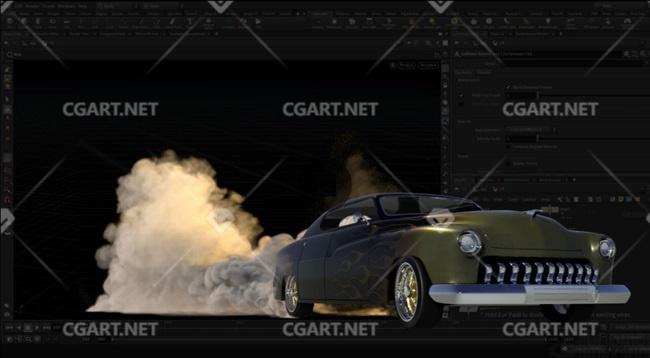 Houdini 的 Pyro Sparse Solver 模拟令人印象深刻的轮胎烟雾特效-橙光艺术网