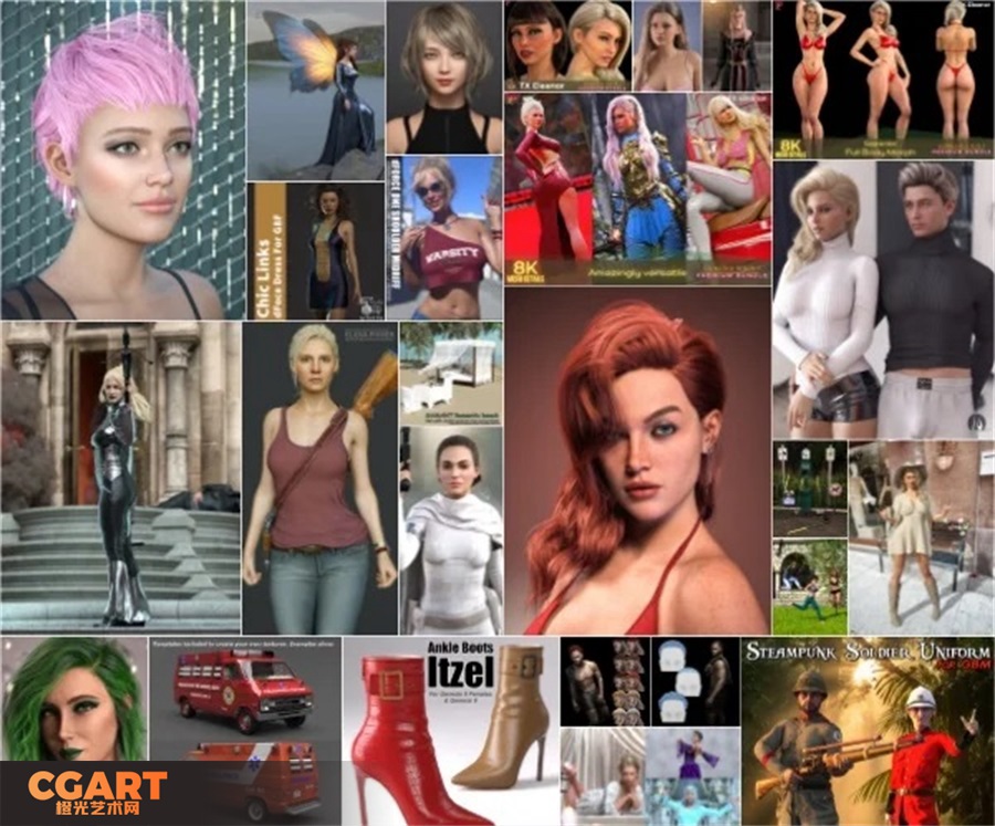 3D模型_2023 年 10 月 2 日的 Daz 3D、Poser 资源包_模型下载-CGART-橙光艺术网